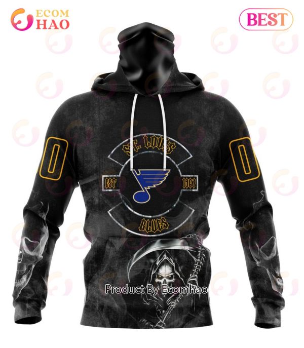 NHL St. Louis Blues Specialized Kits For Rock Night 3D Hoodie