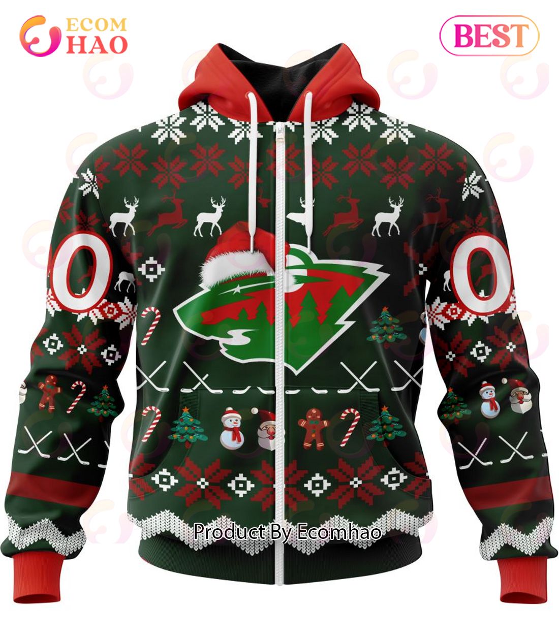 NHL Minnesota Wild Specialized Christmas Design Gift For Fans 3D Hoodie