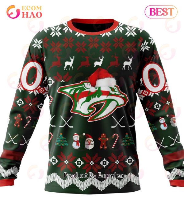 NHL Nashville Predators Specialized Christmas Design Gift For Fans 3D Hoodie