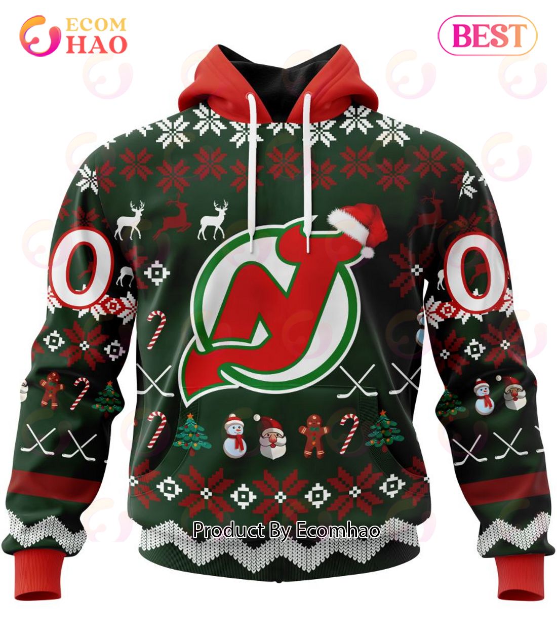 New Jersey Devils Hoodie 3D Red Black NJ Devils Gift