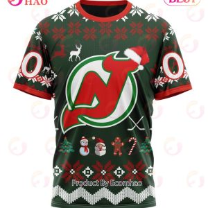 NHL New Jersey Devils Custom Name Number Black Stadium 3D Ugly Christmas  Sweater Christmas Gift Ideas For Fans - Freedomdesign