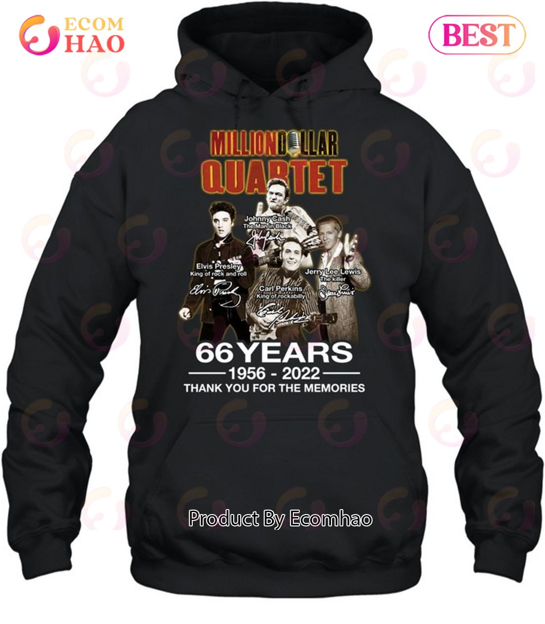 Million Dollar Quartet 66 Years Of 1956 – 2022 Thank You For The Memories T-Shirt