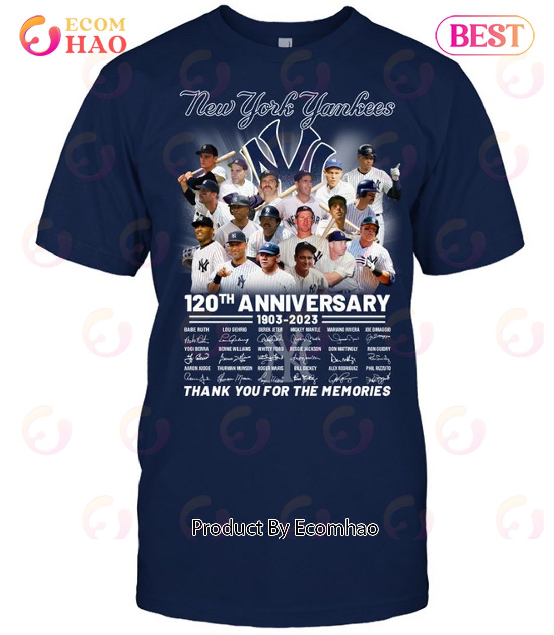 Yankees 120th anniversary 1901 2021 New York thank you for the memories  shirt, hoodie, sweater, long sleeve and tank top