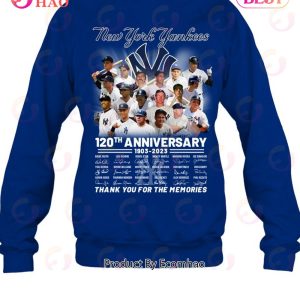 New York Yankees 120th Anniversary 1903 – 2023 Thank You For The Memories T  Shirt - Limotees