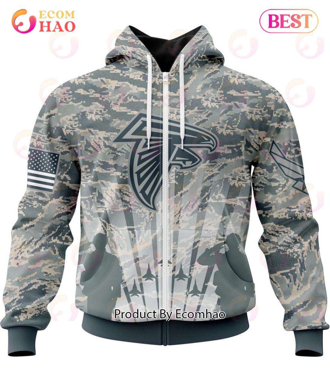 NFL Atlanta Falcons Honor US Air Force Veterans 3D Hoodie