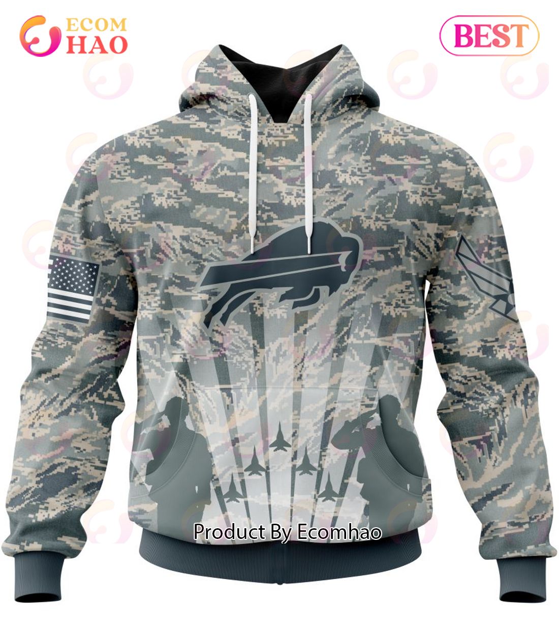 Detroit Lions Antigua Metallic Logo Absolute Pullover Hoodie - Camo