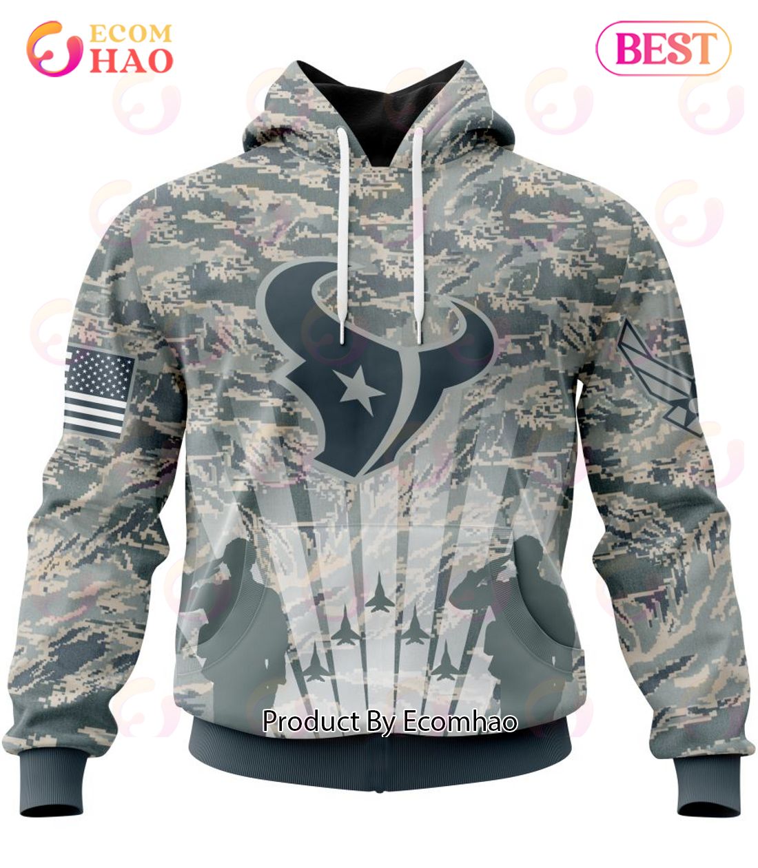 NFL Las Vegas Raiders Honor US Air Force Veterans 3D Hoodie