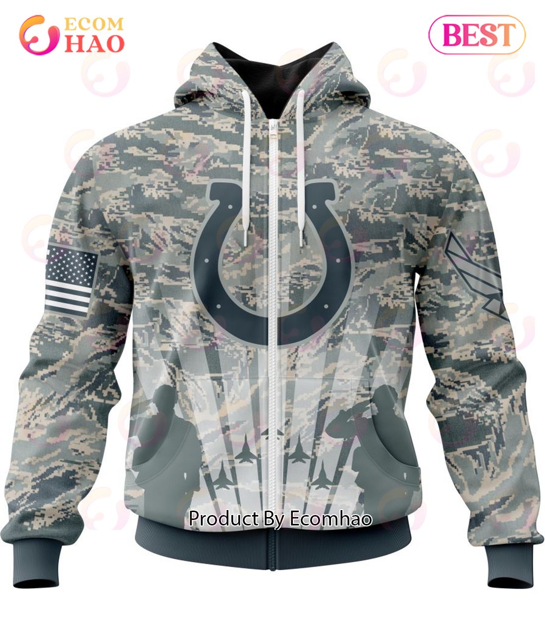 NFL Indianapolis Colts Honor US Air Force Veterans 3D Hoodie