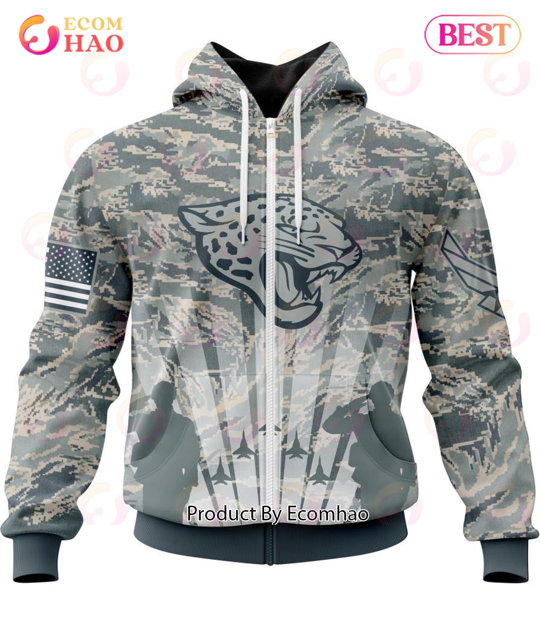 NFL Jacksonville Jaguars Honor US Air Force Veterans 3D Hoodie