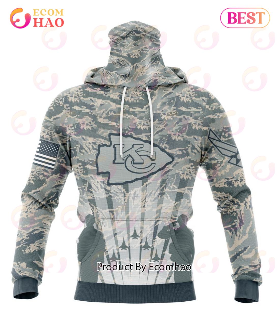 NFL Kansas City Chiefs Honor US Air Force Veterans 3D Hoodie - Ecomhao Store