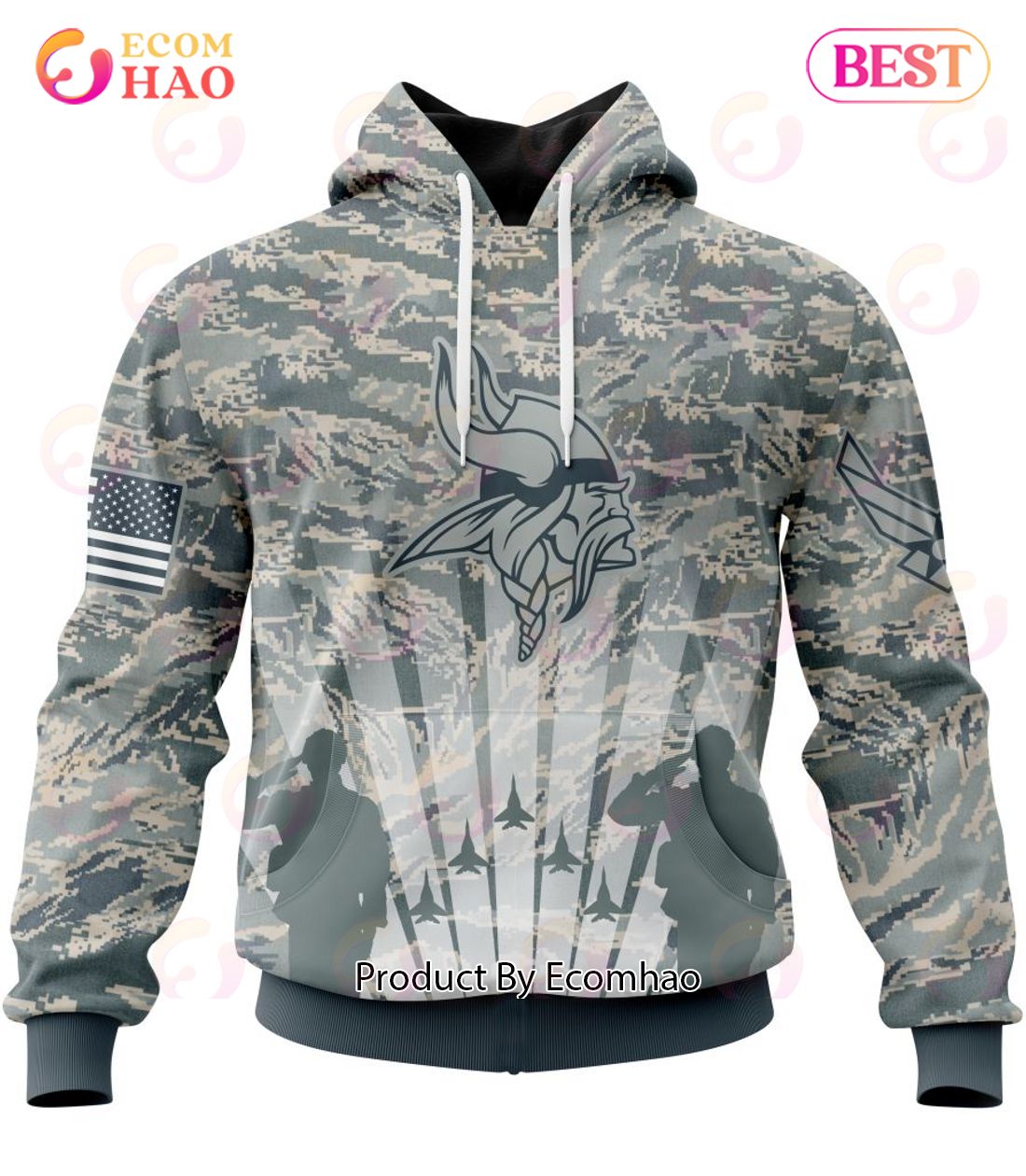 NFL Los Angeles Chargers Honor US Air Force Veterans 3D Hoodie