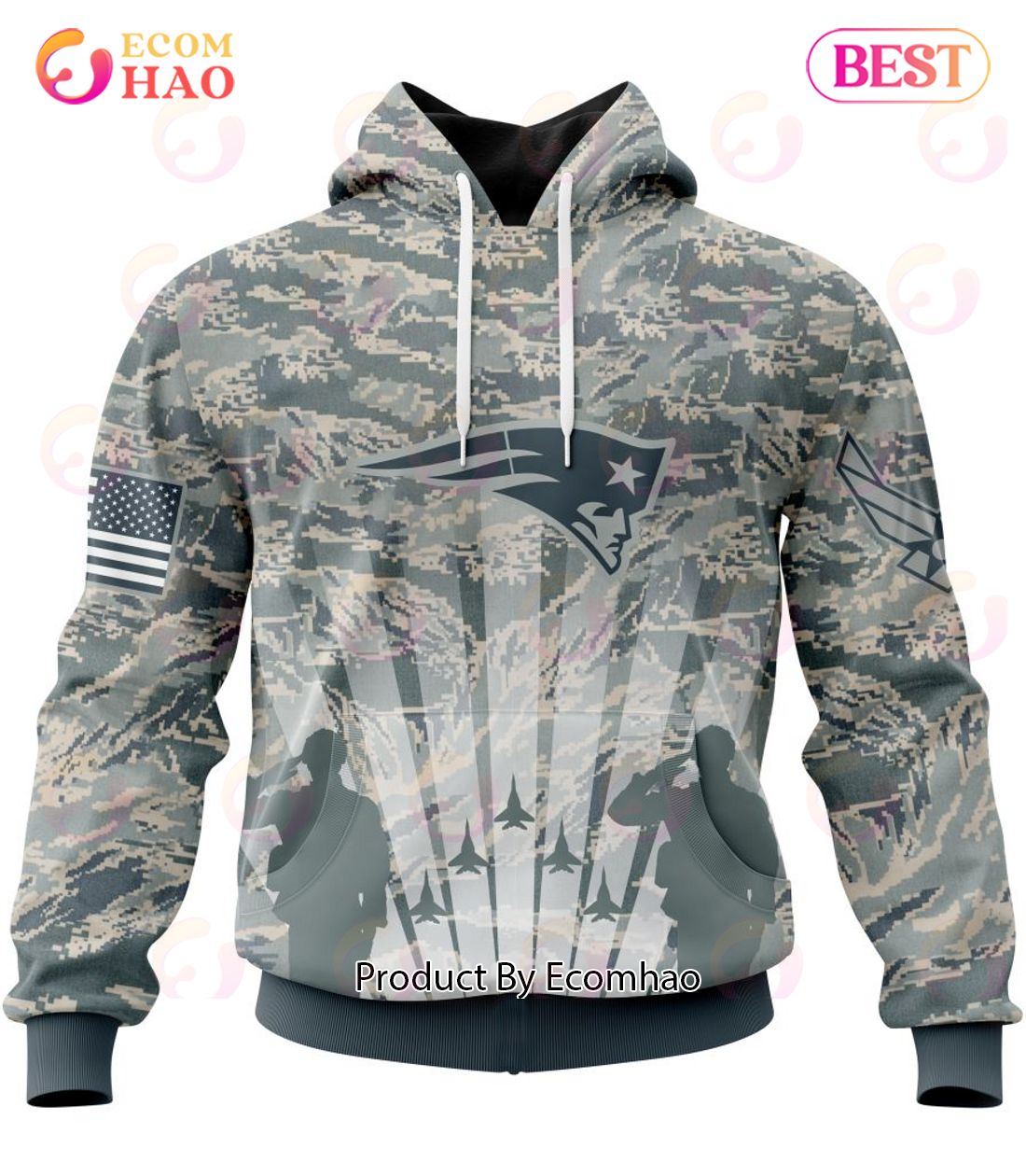 NFL New England Patriots Honor US Air Force Veterans 3D Hoodie