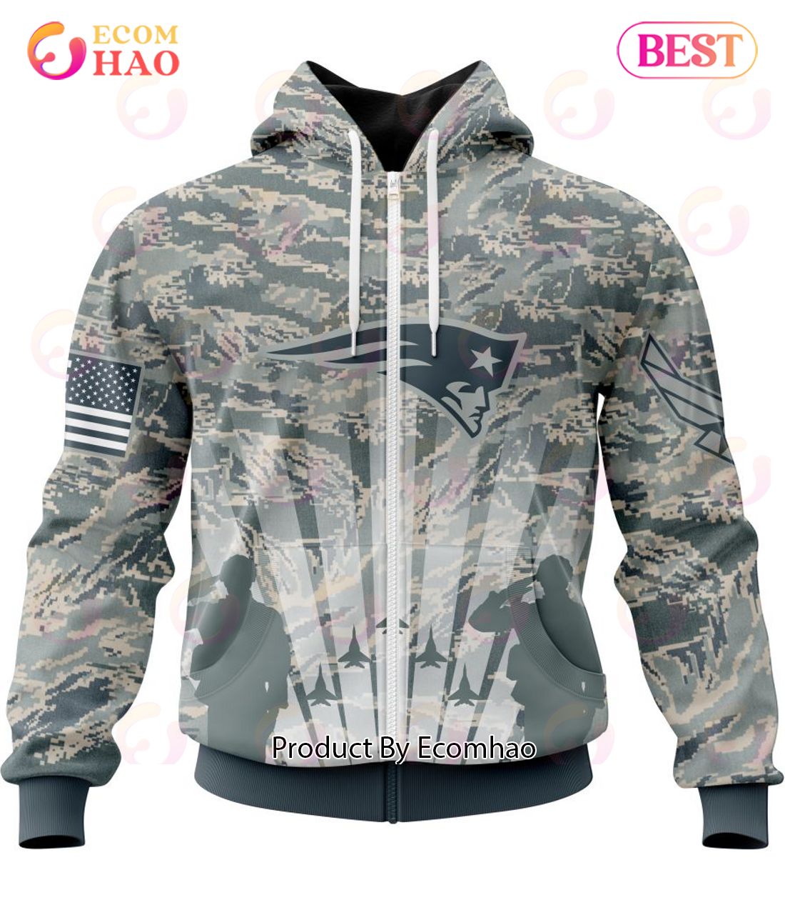 NFL New England Patriots Honor US Air Force Veterans 3D Hoodie