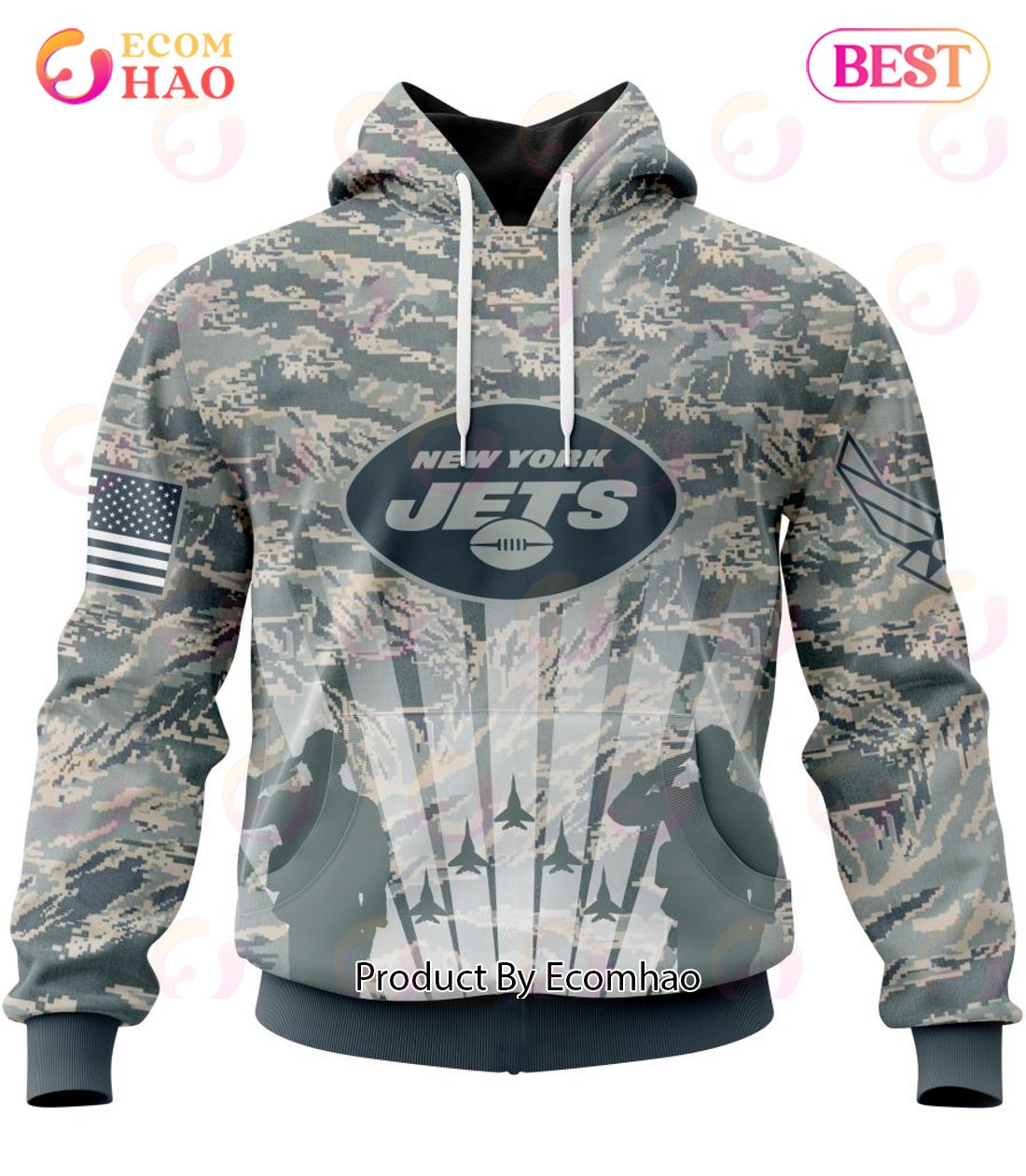 NFL New York Jets Honor US Air Force Veterans 3D Hoodie