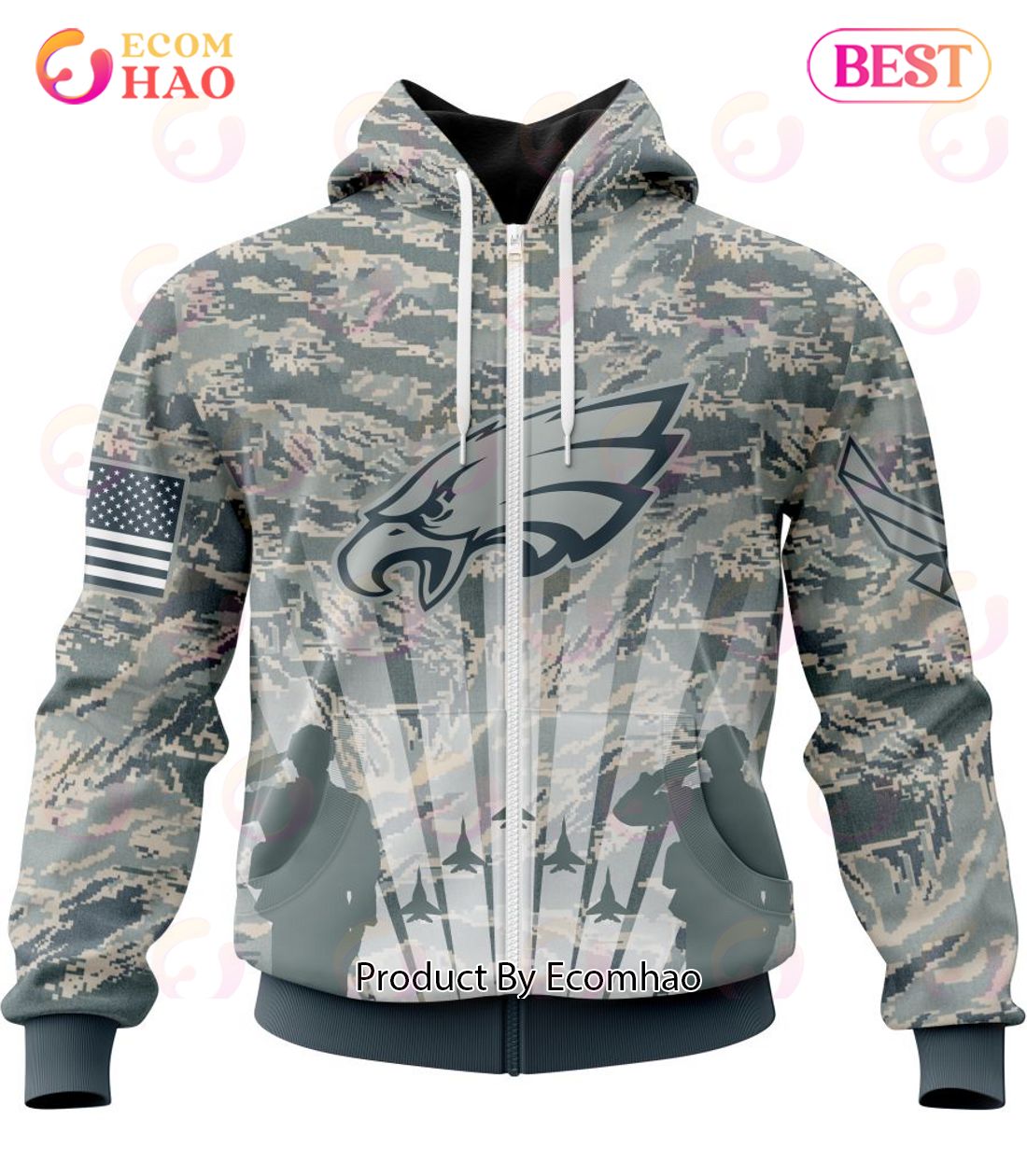 NFL Philadelphia Eagles Honor US Air Force Veterans 3D Hoodie