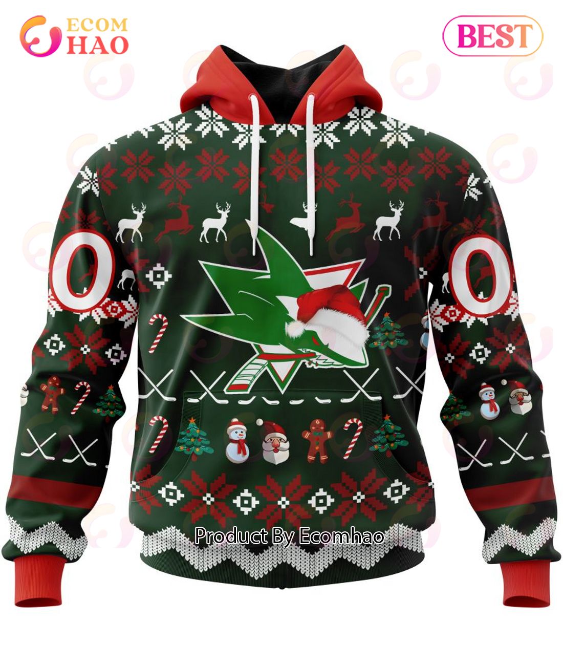 NHL San Jose Sharks Specialized Christmas Design Gift For Fans 3D Hoodie