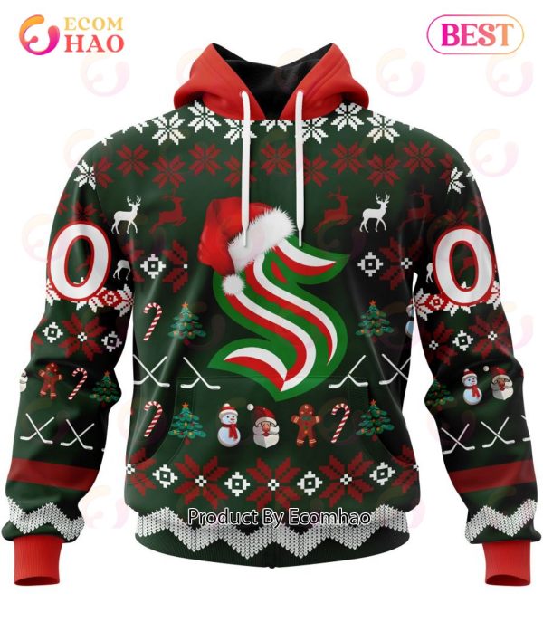 NHL Seattle Kraken Specialized Christmas Design Gift For Fans 3D Hoodie