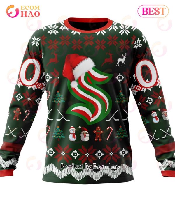 NHL Seattle Kraken Specialized Christmas Design Gift For Fans 3D Hoodie