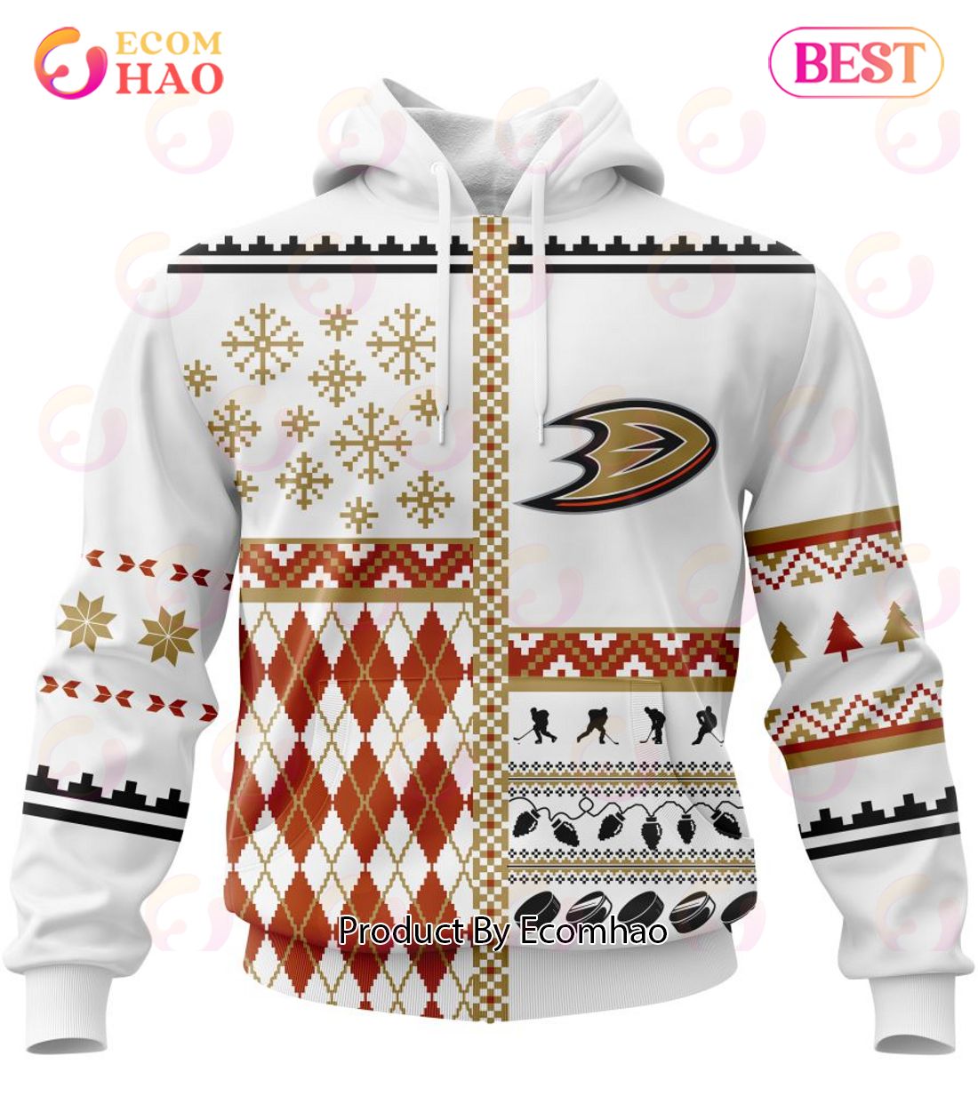 NHL Anaheim Ducks Specialized Unisex Kits With Christmas Concepts 3D Hoodie