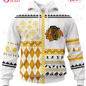 NHL Chicago BlackHawks Specialized Unisex Kits With Christmas Concepts 3D Hoodie