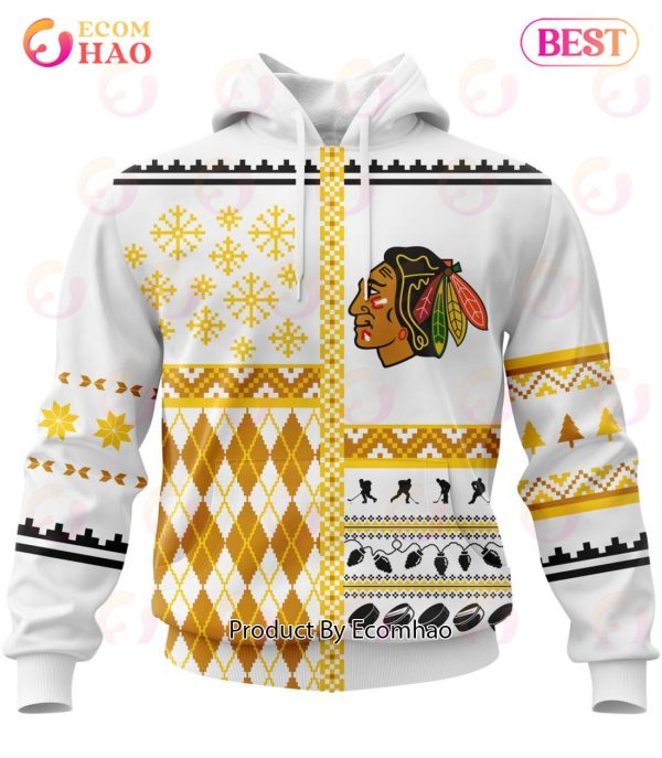 NHL Chicago BlackHawks Specialized Unisex Kits With Christmas Concepts 3D Hoodie