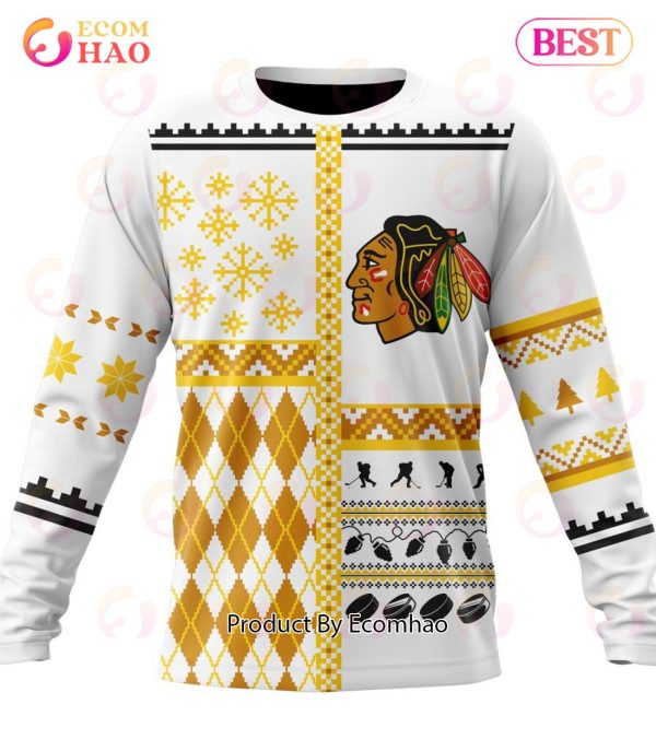 NHL Chicago BlackHawks Specialized Unisex Kits With Christmas Concepts 3D Hoodie