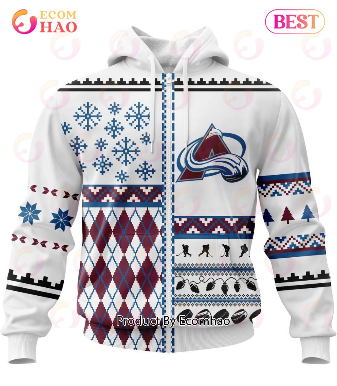 NHL Colorado Avalanche Specialized Unisex Kits With Christmas Concepts 3D Hoodie