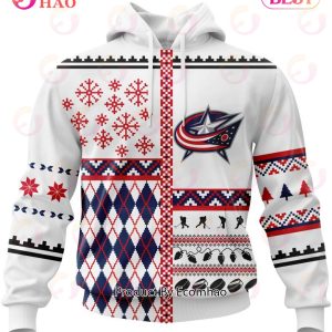 NHL Columbus Blue Jackets Specialized Unisex Kits With Christmas Concepts 3D Hoodie