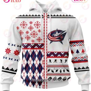 NHL Columbus Blue Jackets Specialized Unisex Kits With Christmas Concepts 3D Hoodie