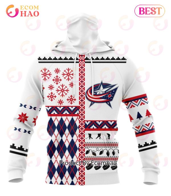 NHL Columbus Blue Jackets Specialized Unisex Kits With Christmas Concepts 3D Hoodie