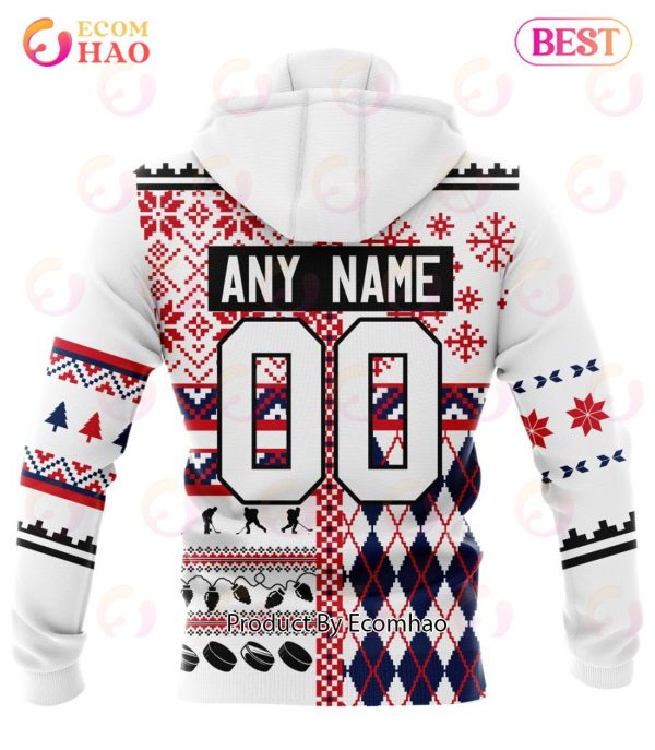 NHL Columbus Blue Jackets Specialized Unisex Kits With Christmas Concepts 3D Hoodie