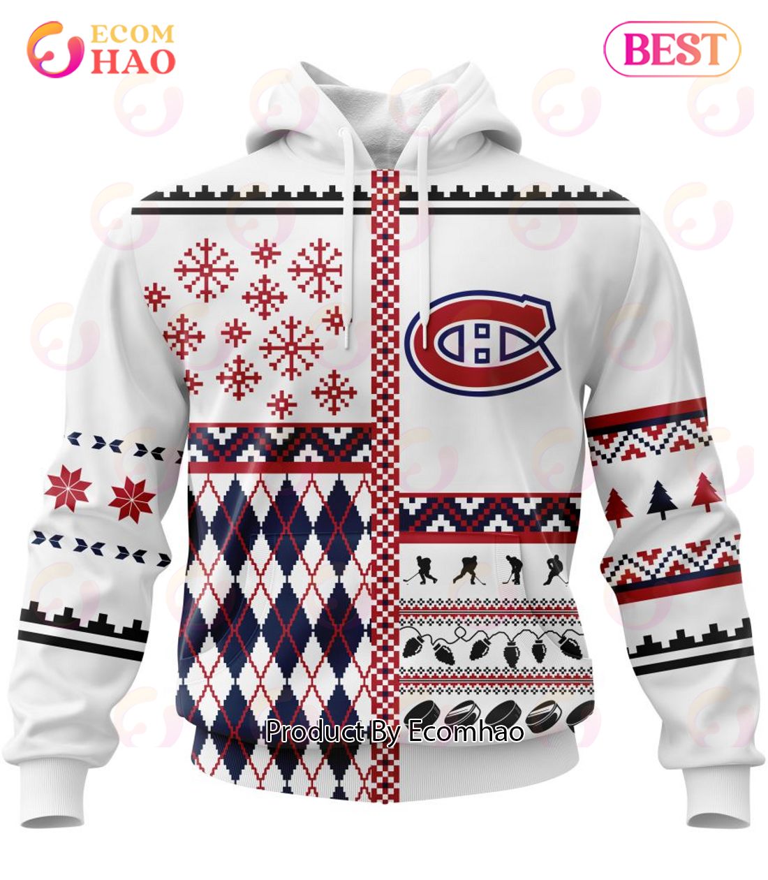 NHL Montreal Canadiens Specialized Unisex Kits With Christmas Concepts 3D Hoodie