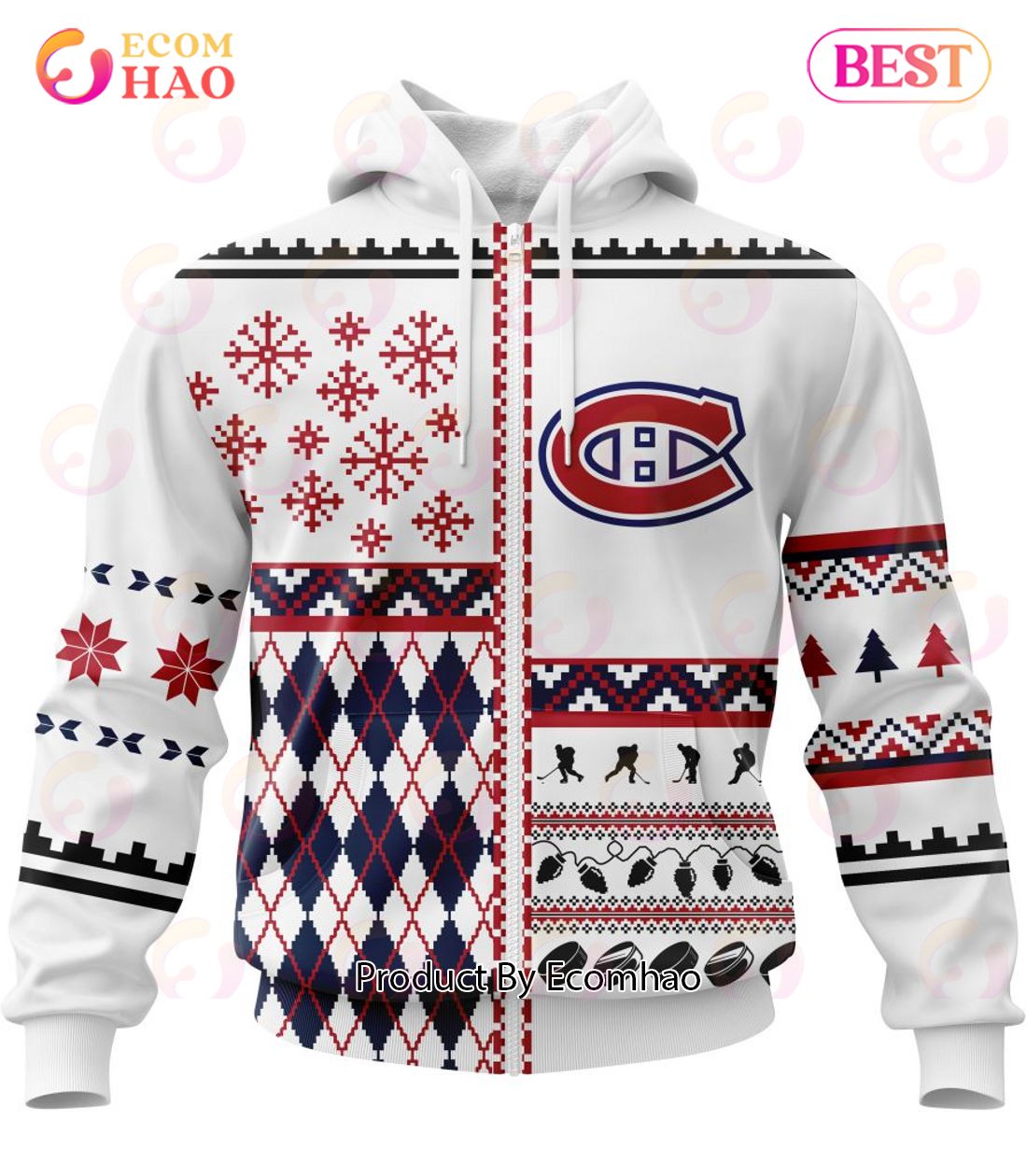 NHL Montreal Canadiens Specialized Unisex Kits With Christmas Concepts 3D Hoodie