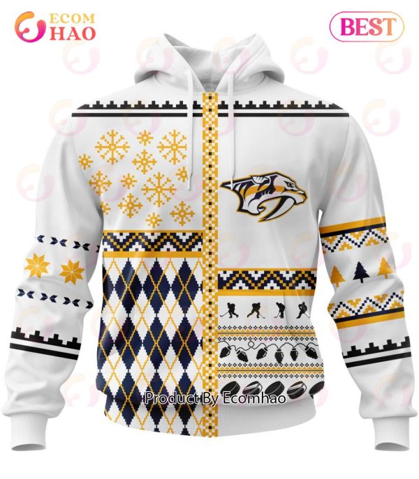 NHL Nashville Predators Specialized Unisex Kits With Christmas Concepts 3D Hoodie