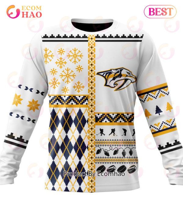 NHL Nashville Predators Specialized Unisex Kits With Christmas Concepts 3D Hoodie