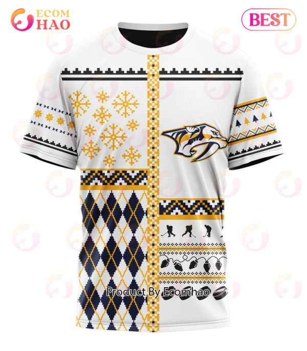 NHL Nashville Predators Specialized Unisex Kits With Christmas Concepts 3D Hoodie