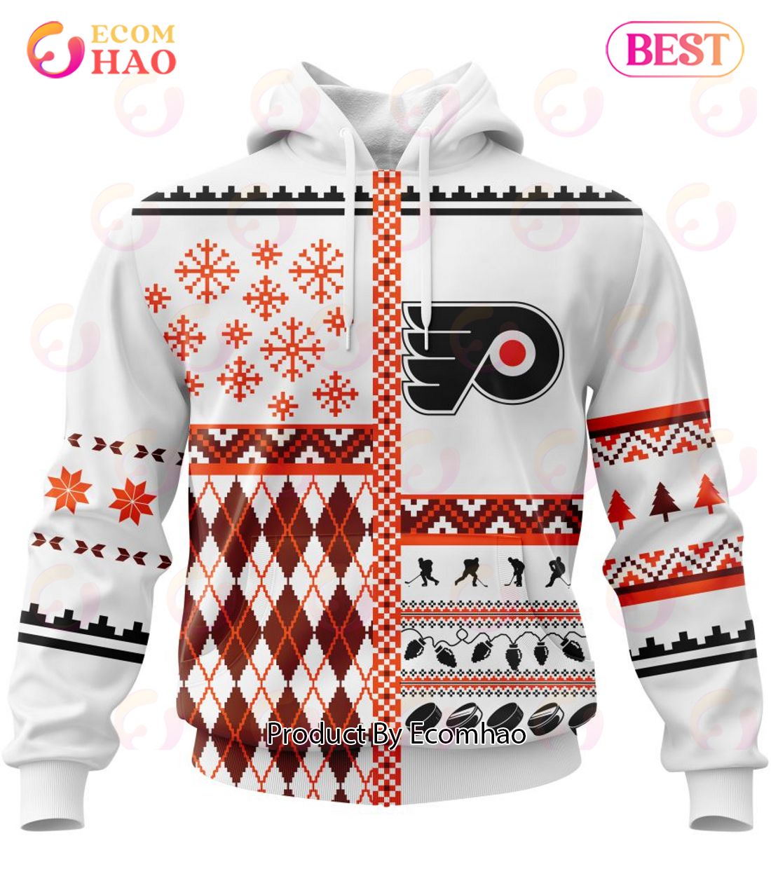 NHL Philadelphia Flyers Specialized Unisex Kits With Christmas Concepts 3D Hoodie