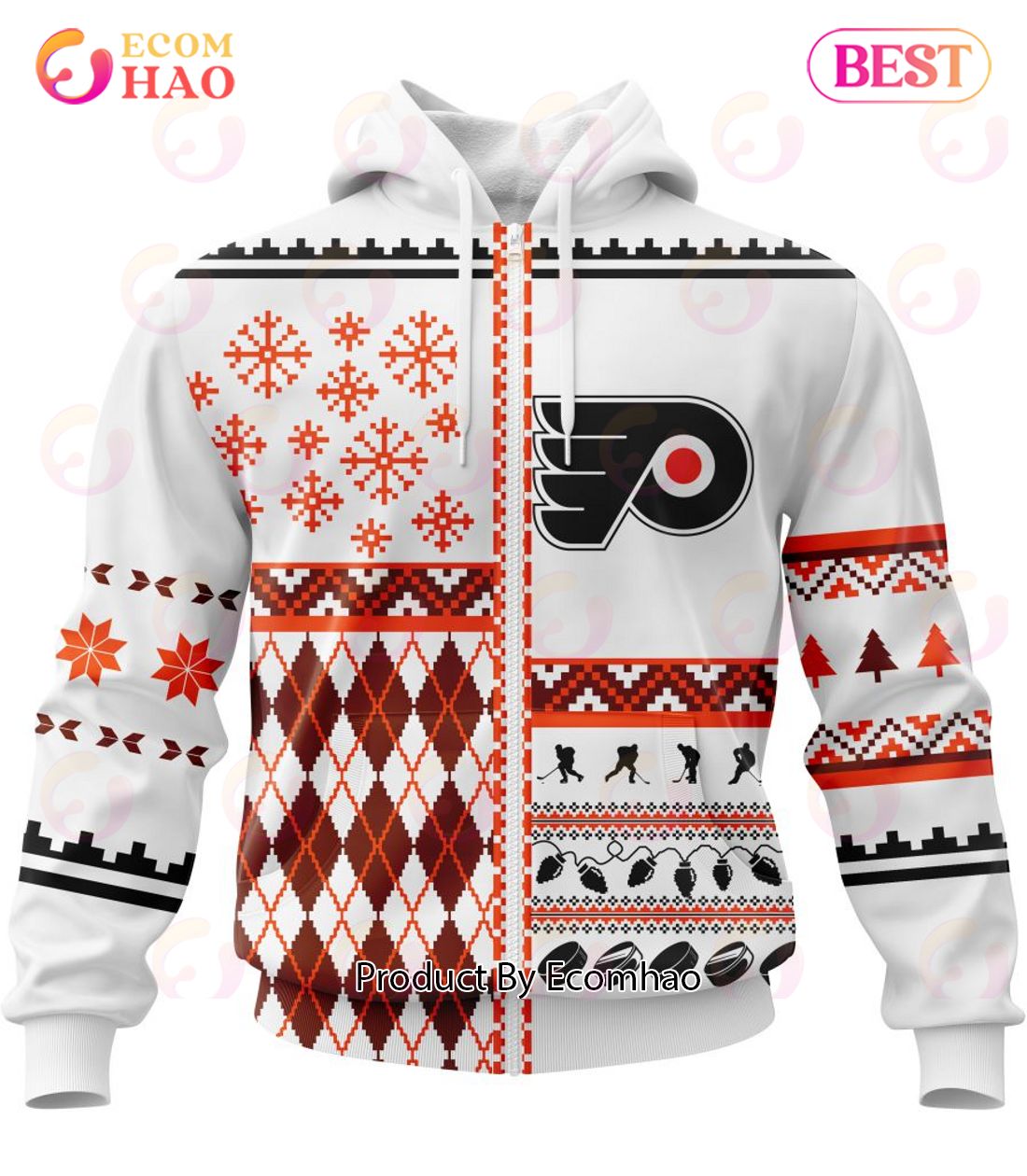 NHL Philadelphia Flyers Specialized Unisex Kits With Christmas Concepts 3D Hoodie