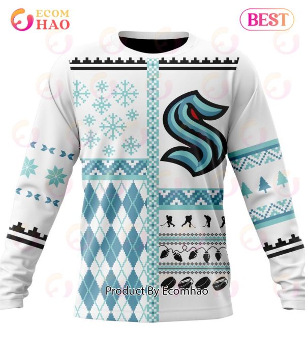 NHL Seattle Kraken Specialized Unisex Kits With Christmas Concepts 3D Hoodie