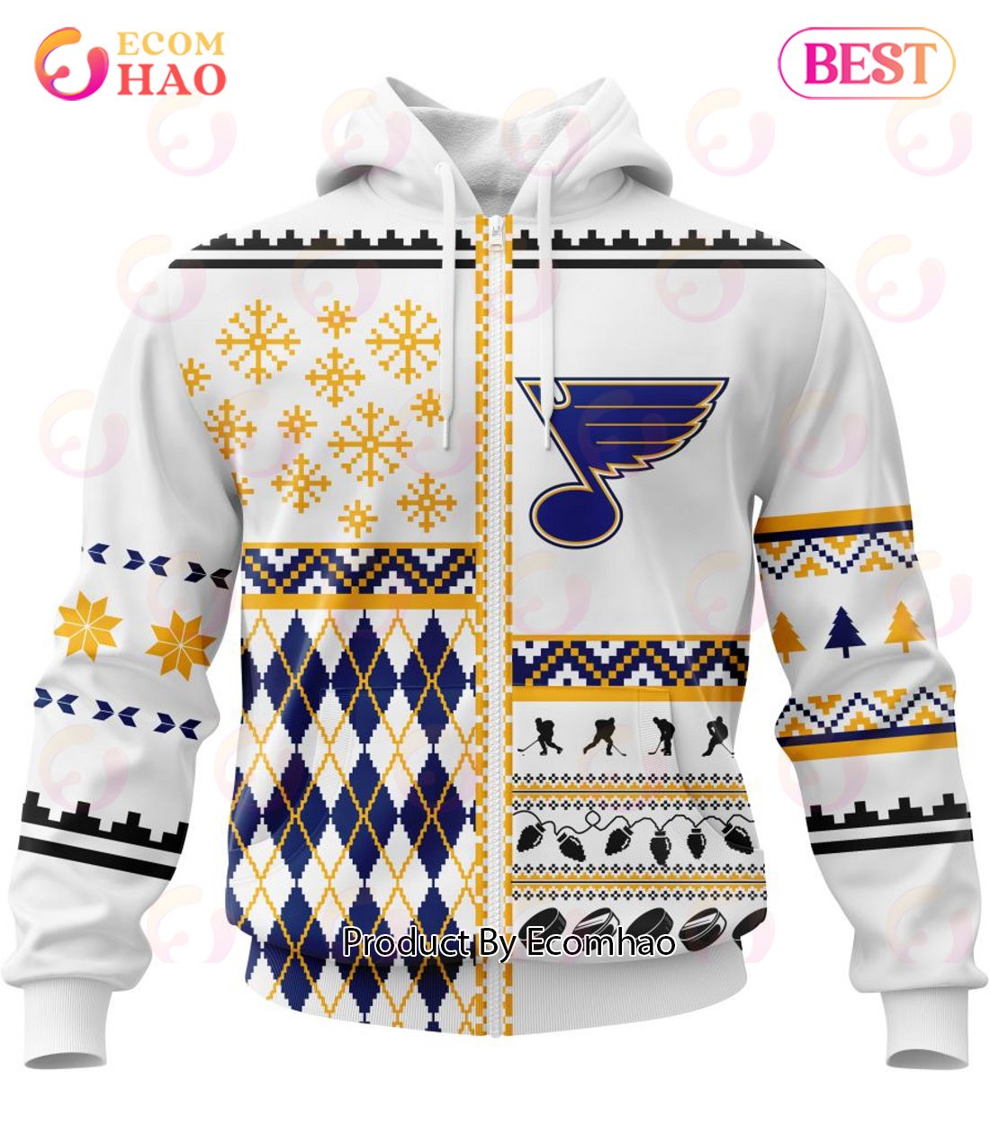 NHL St. Louis Blues Specialized Unisex Kits With Christmas Concepts 3D Hoodie