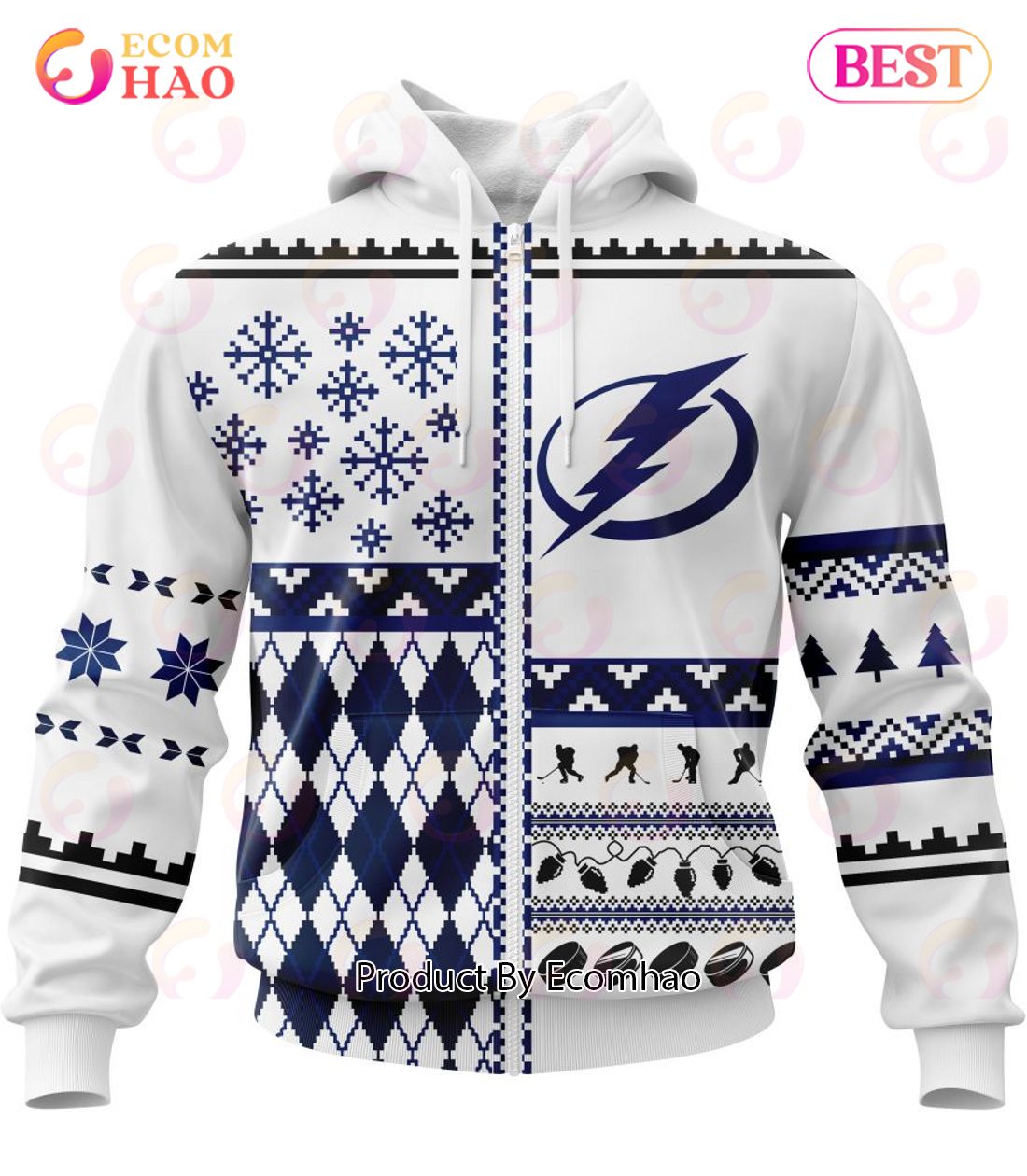 NHL Tampa Bay Lightning Specialized Unisex Kits With Christmas Concepts 3D Hoodie