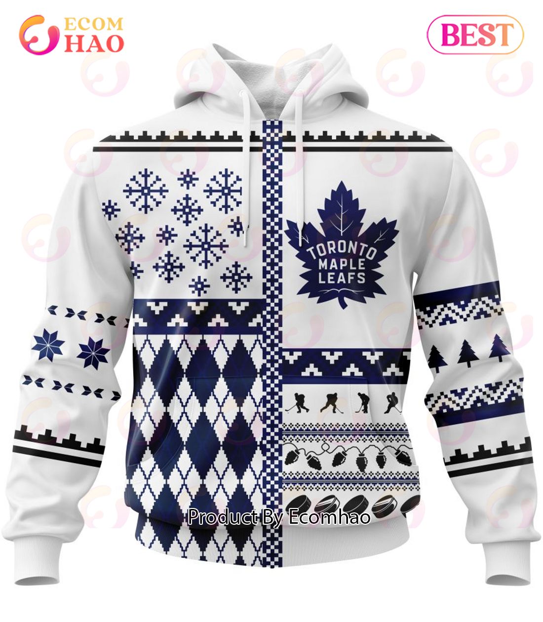 NHL Toronto Maple Leafs Specialized Unisex Kits With Christmas Concepts 3D Hoodie