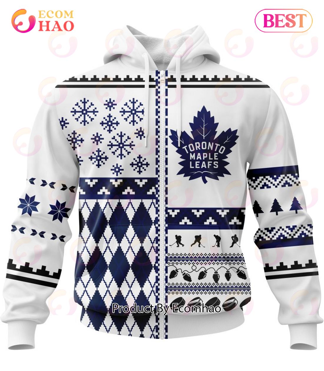 NHL Toronto Maple Leafs Specialized Unisex Kits With Christmas Concepts 3D Hoodie