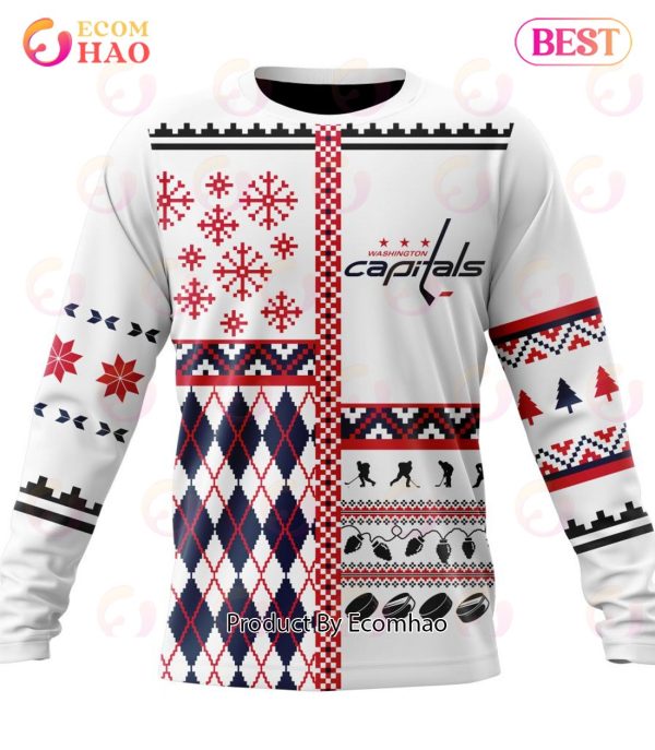 NHL Washington Capitals Specialized Unisex Kits With Christmas Concepts 3D Hoodie