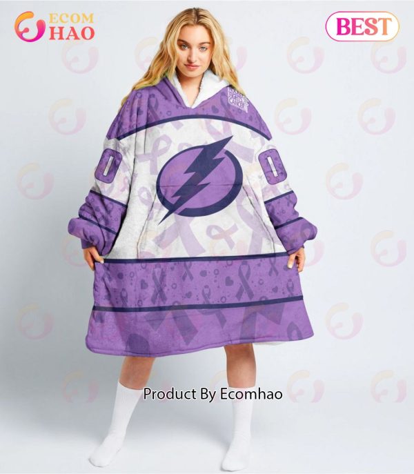 NHL Tampa Bay Lightning Special Lavender – Fight Cancer Oodie Blanket Hoodie