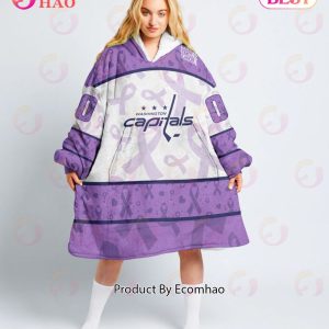 NHL Washington Capitals Special Lavender – Fight Cancer Oodie Blanket Hoodie