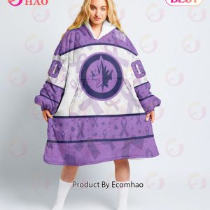 NHL Winnipeg Jets Special Lavender – Fight Cancer Oodie Blanket Hoodie