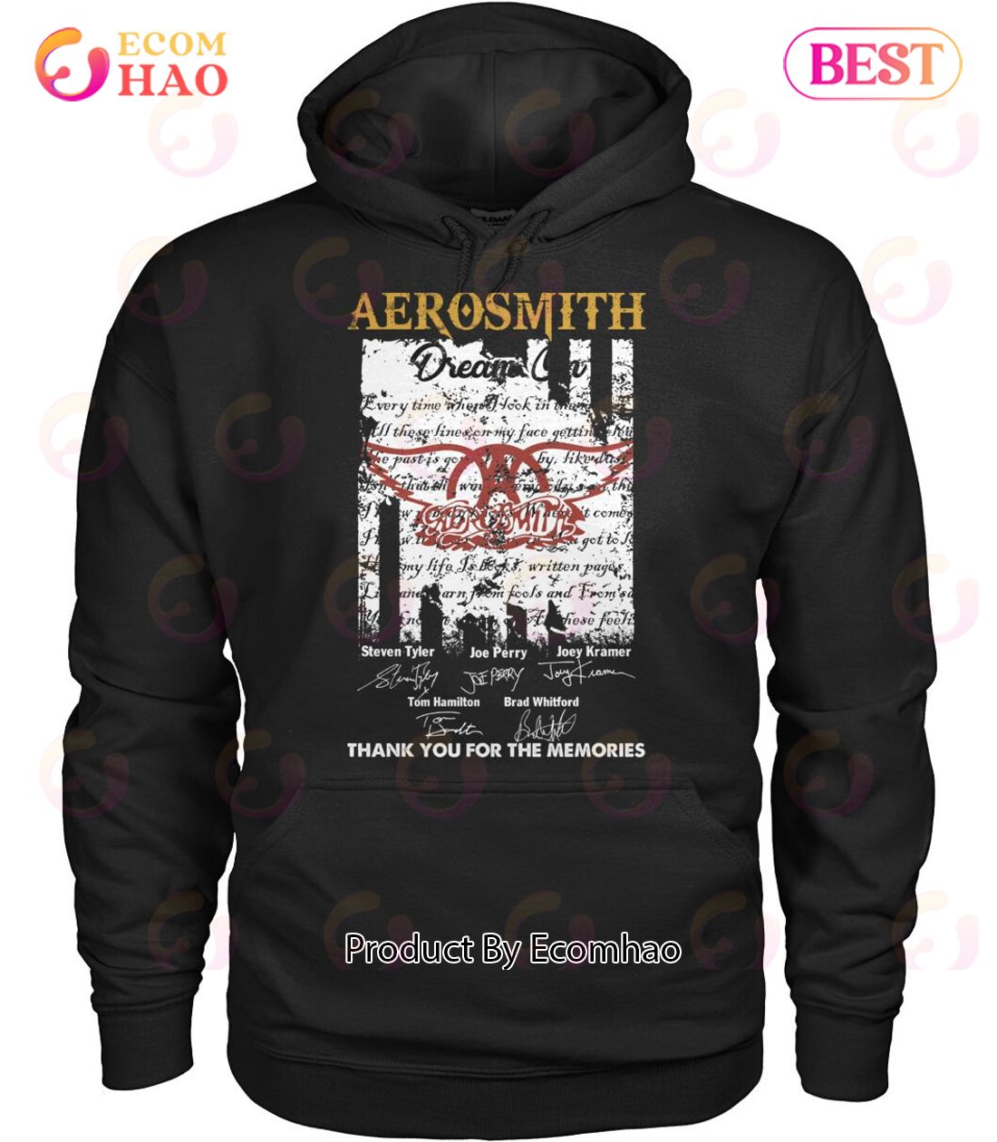 Aerosmith Dream On Lyrics Thank You For The Memories T-Shirt