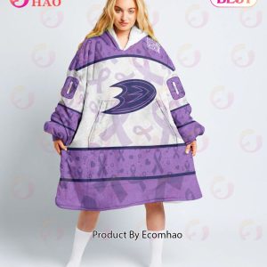 NHL Anaheim Ducks Special Lavender – Fight Cancer Oodie Blanket Hoodie