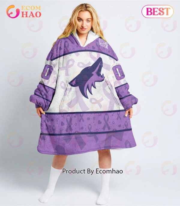 NHL Arizona Coyotes Special Lavender – Fight Cancer Oodie Blanket Hoodie